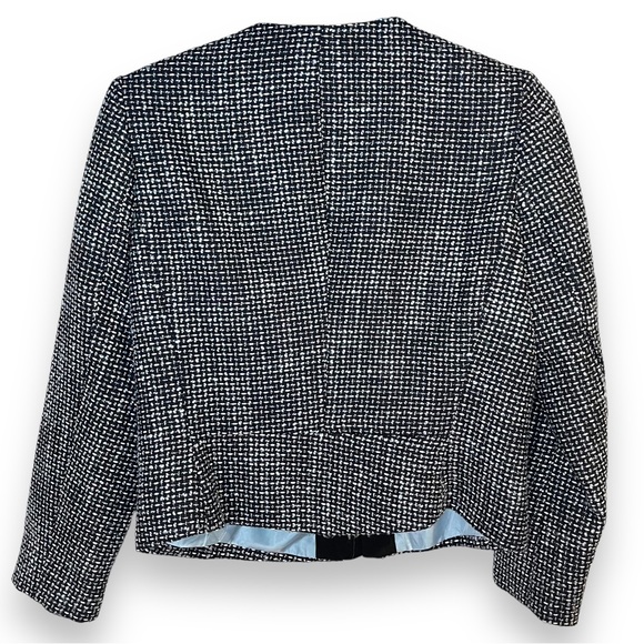Vince Camuto Women's Size 10 Petite Blazer Jacket Full Zip Blue Black Tweed - Picture 5 of 6